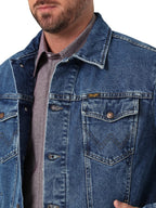 Wrangler Men's Cowboy Cut Western Unlined Denim Jacket, Stonewash, Large