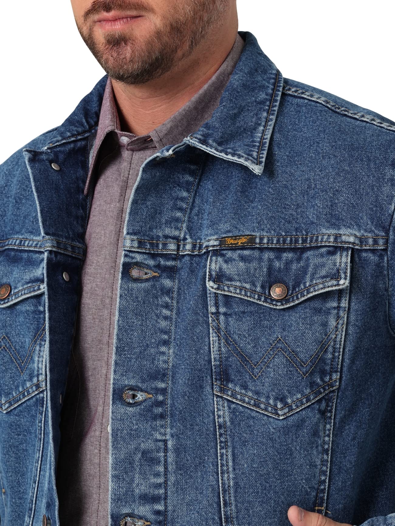 Wrangler Men's Cowboy Cut Western Unlined Denim Jacket, Stonewash, Large