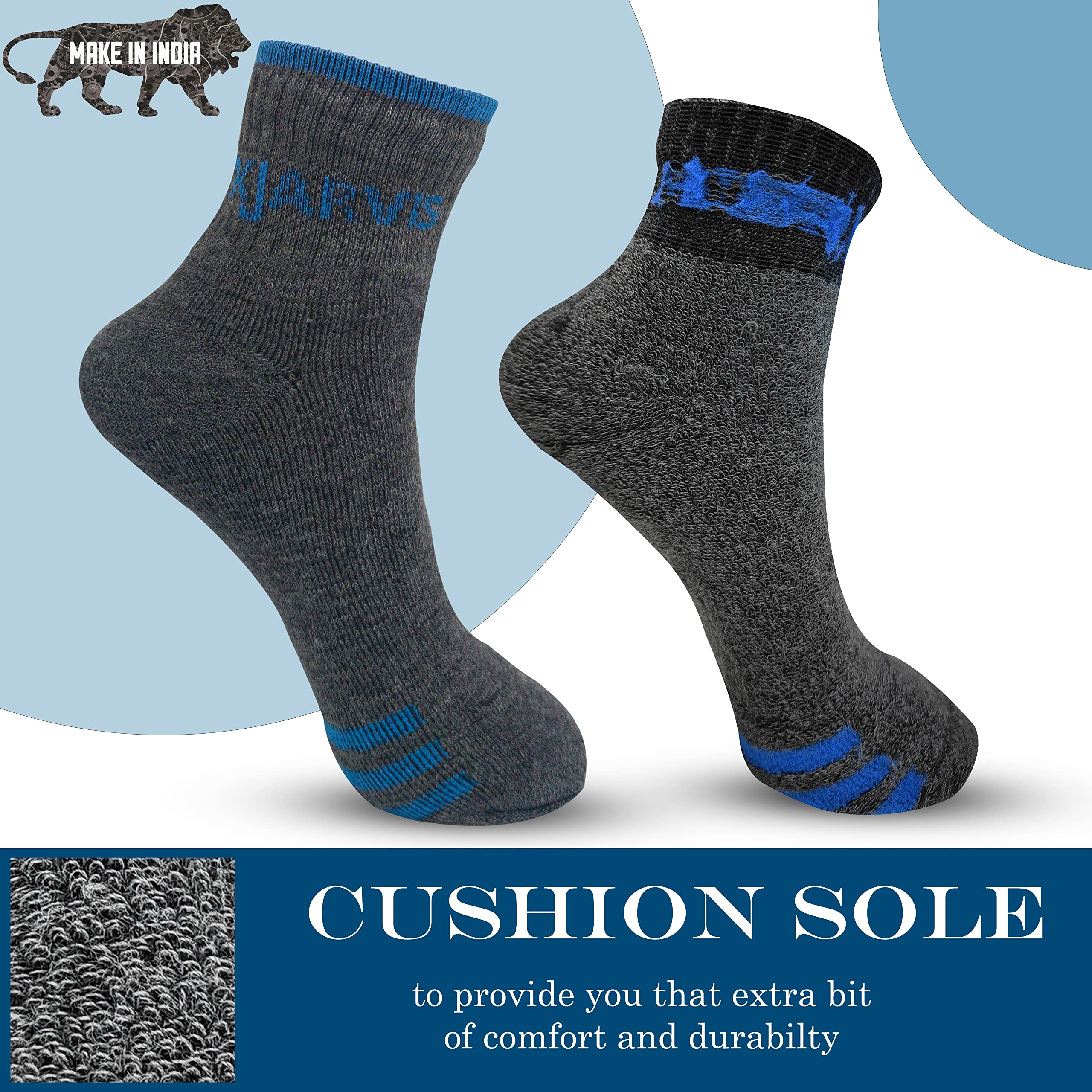 XJARVIS All-Season Ankle Sports Socks | High Cushioning, Arch Support, Breathable Cotton | Odor-Free, Moisture-Wicking | Men & W