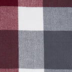 FRINGE PLAID BLANKET SCARF - BURGUNDY & GREY