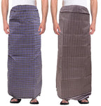 Weavers Villa MenS 100% Cotton Multicolored Unstiched Lungi (2 Mtrs) - Pack Of 2