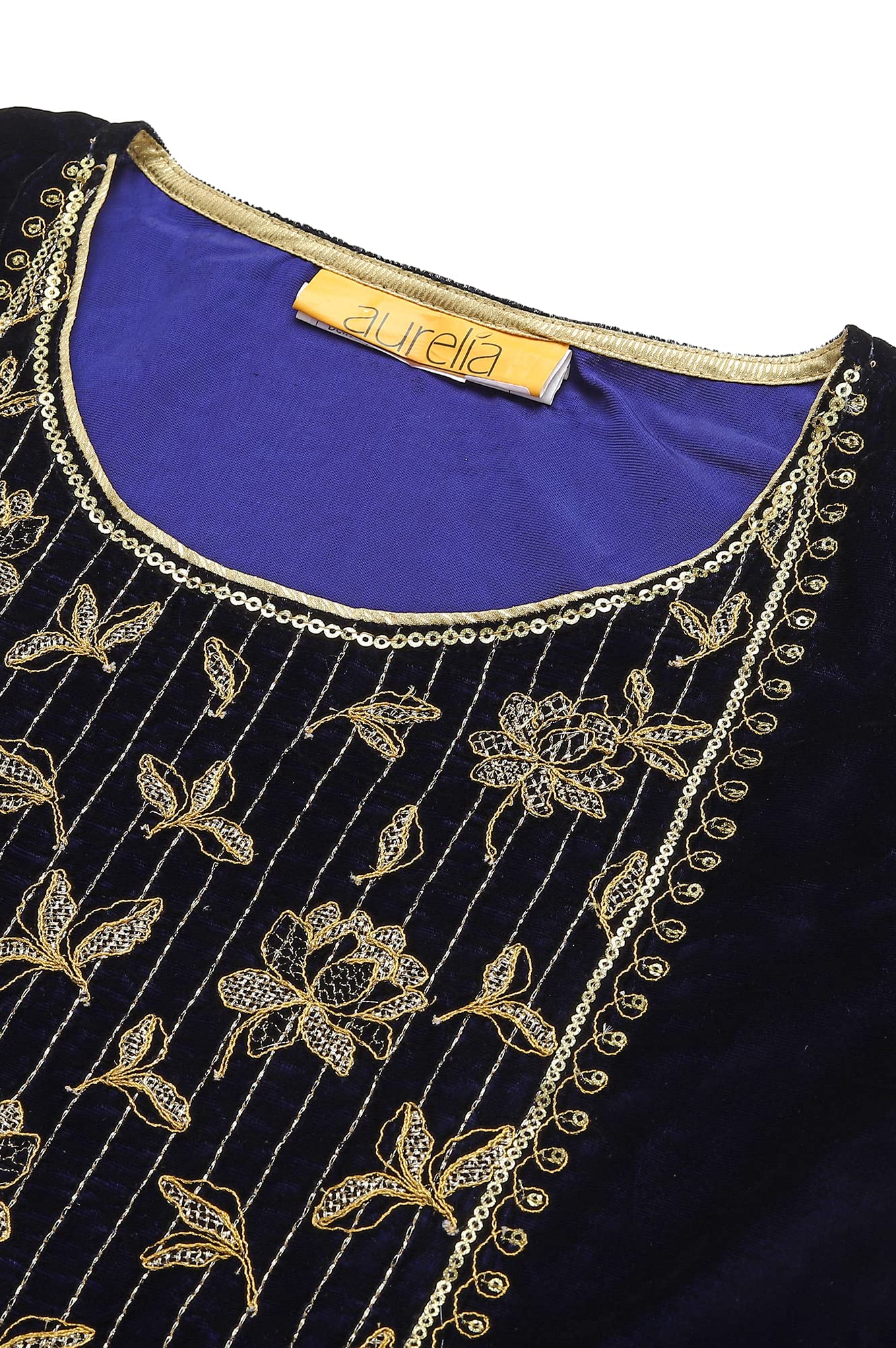 Aurelia Women Cotton Embroidered Regular Kurta Set