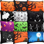 Eccliy 20 Pcs Halloween Makeup Bag Scary Ghost Bat Skull Cosmetic Bag Canvas Gifts for Girls Toiletry Pouch with Zipper for Wome