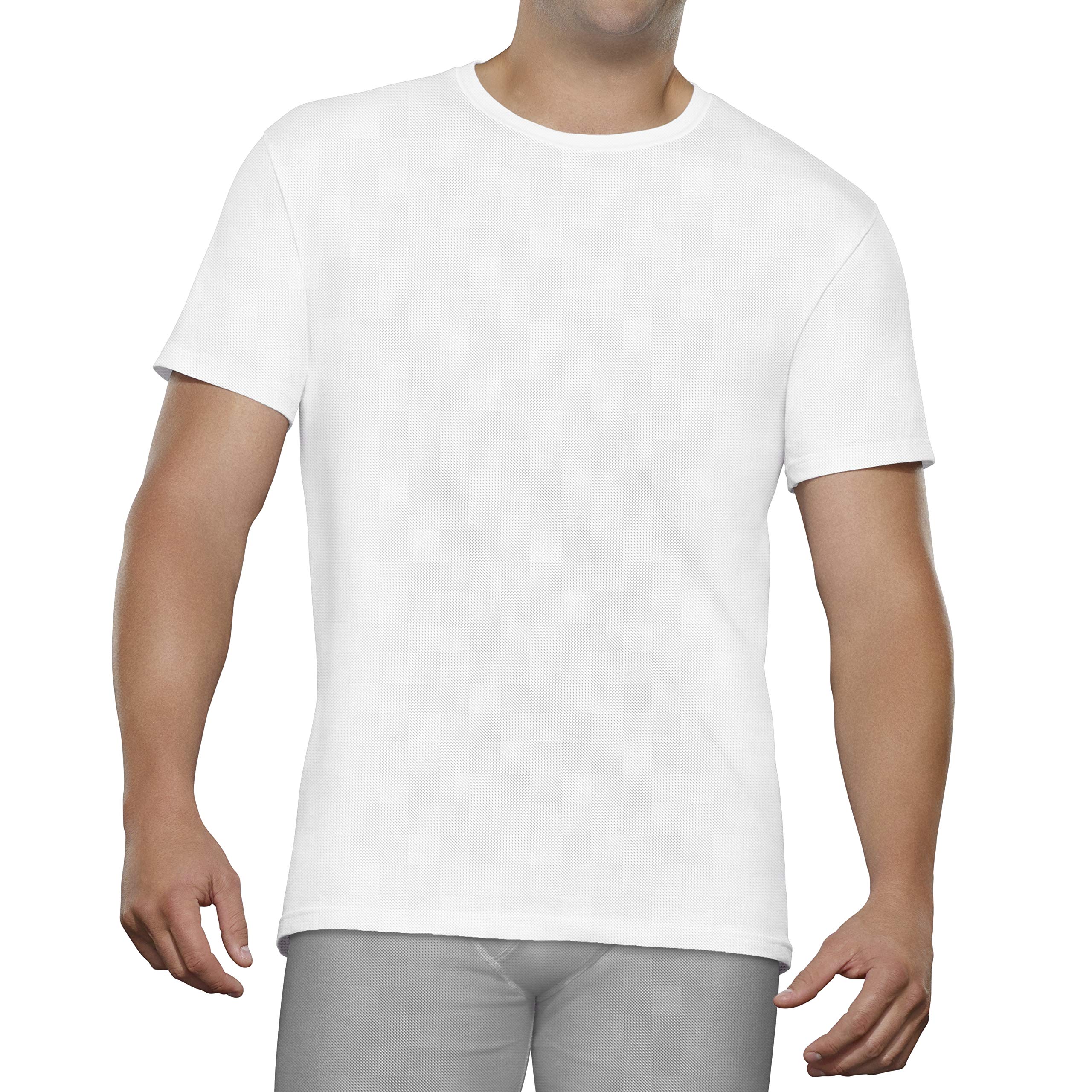 Fruit of the Loom Men's 3-Pack Breathable Crew T-Shirt, White Ice - Big Sizes, 3X-Large