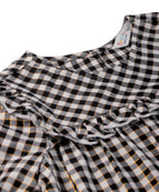 Beebay Kids Girls Yoke Frill Gingham Dress Black/White