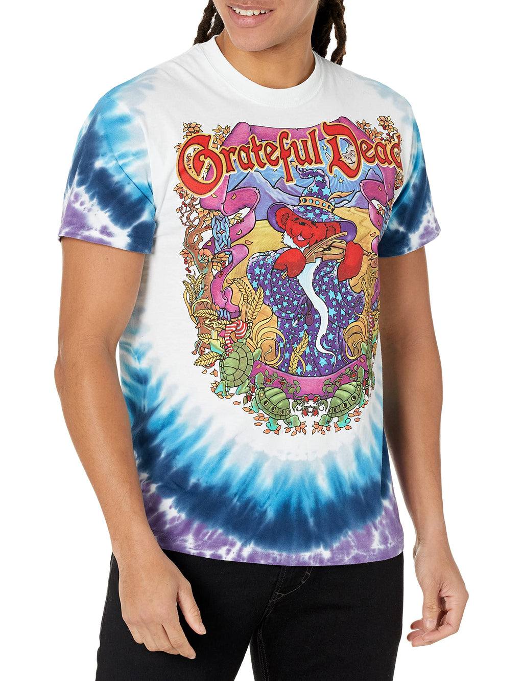 Liquid Blue Men's Grateful Dead-Terrapin Moon T-Shirt, Tie Dye, X-Large