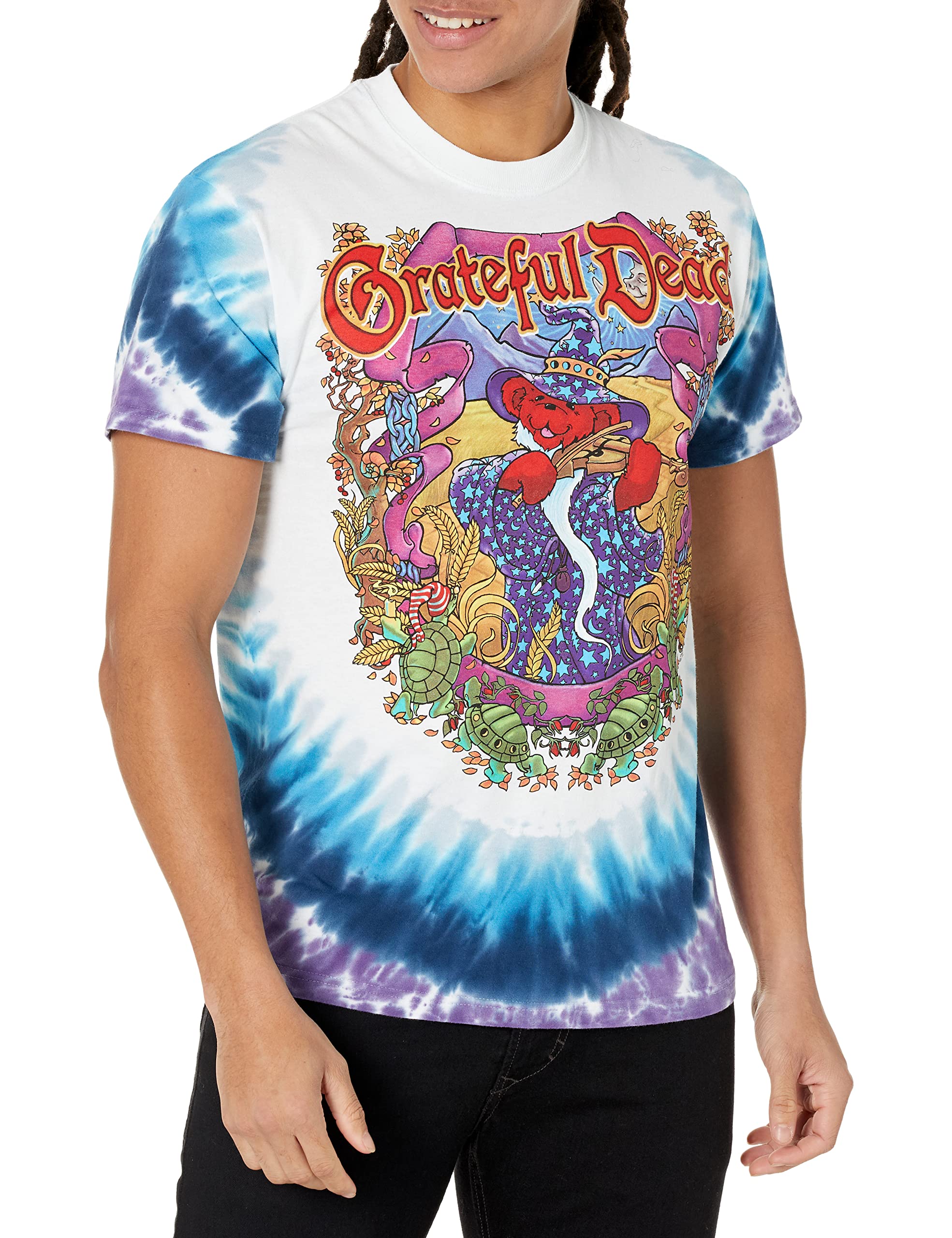 Liquid Blue Men's Grateful Dead-Terrapin Moon T-Shirt, Tie Dye, X-Large