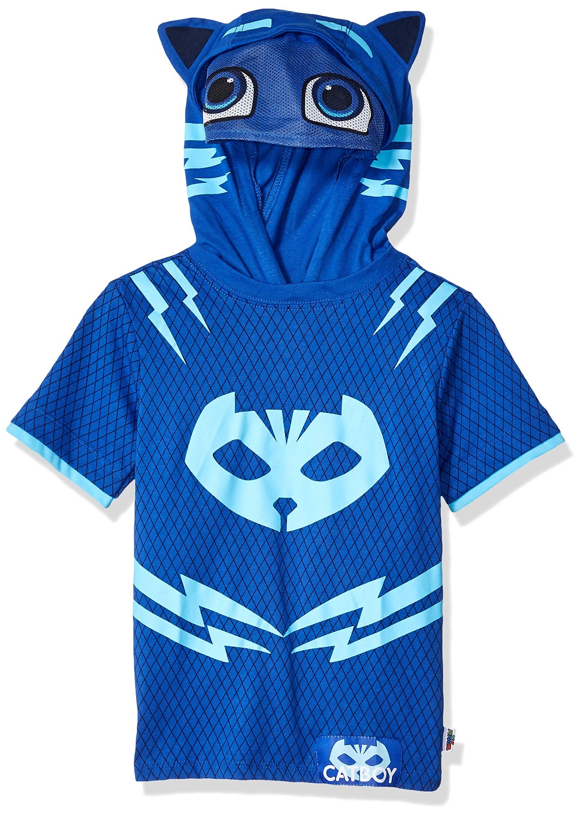 PJ Masks Boys Gekko Catboy Costume Hoodie Sweatshirt With Mesh Mask, Blue, 56 46-178