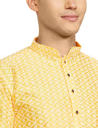Be Active MenS Traditional Embroidered Lucknowi Full Sleeves Kurta || Cotton Kurta For Men || Men Kurta For Wedding || Kurta Fo