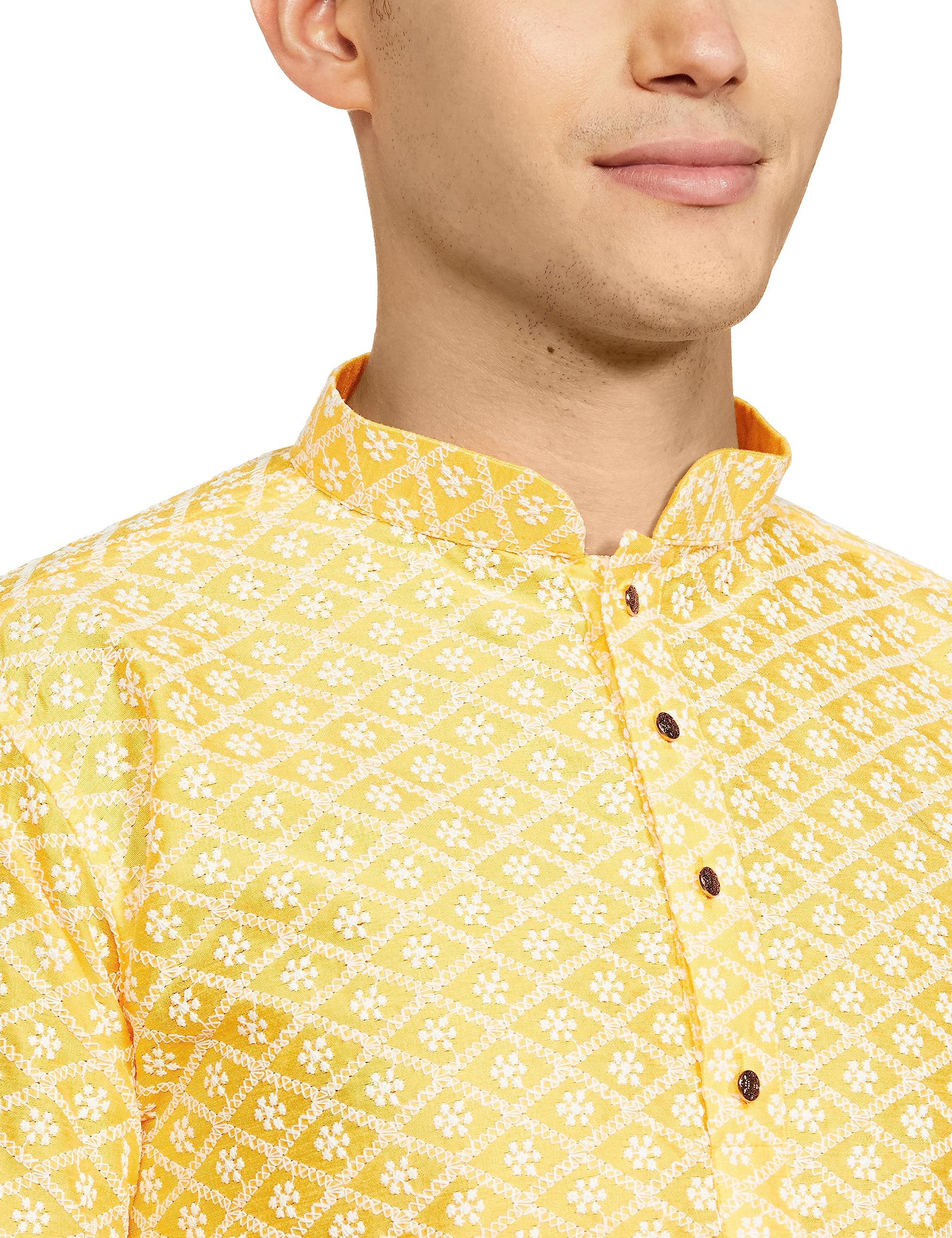 Be Active MenS Traditional Embroidered Lucknowi Full Sleeves Kurta || Cotton Kurta For Men || Men Kurta For Wedding || Kurta Fo