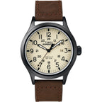 Timex Men's T49963 Expedition Scout Brown Leather Strap Watch