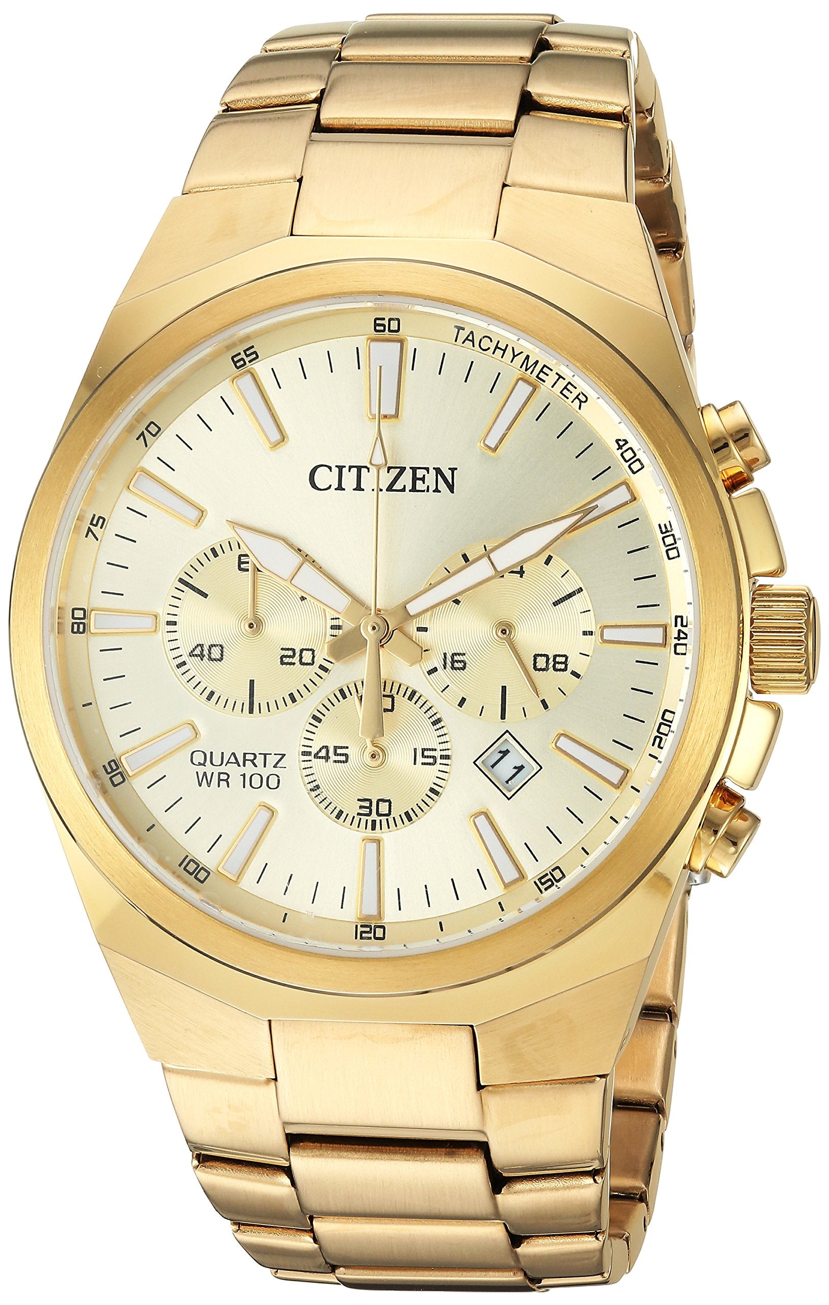 Citizen Quartz Mens Watch, Stainless Steel, Classic, Gold-Tone (Model: AN8172-53P)