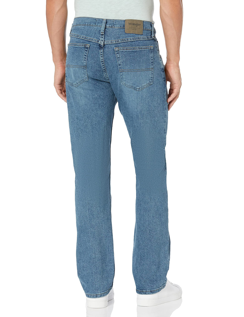 Wrangler Authentics Men's Classic 5-Pocket Regular Fit Jean, Vintage Blue Flex, 34W x 36L
