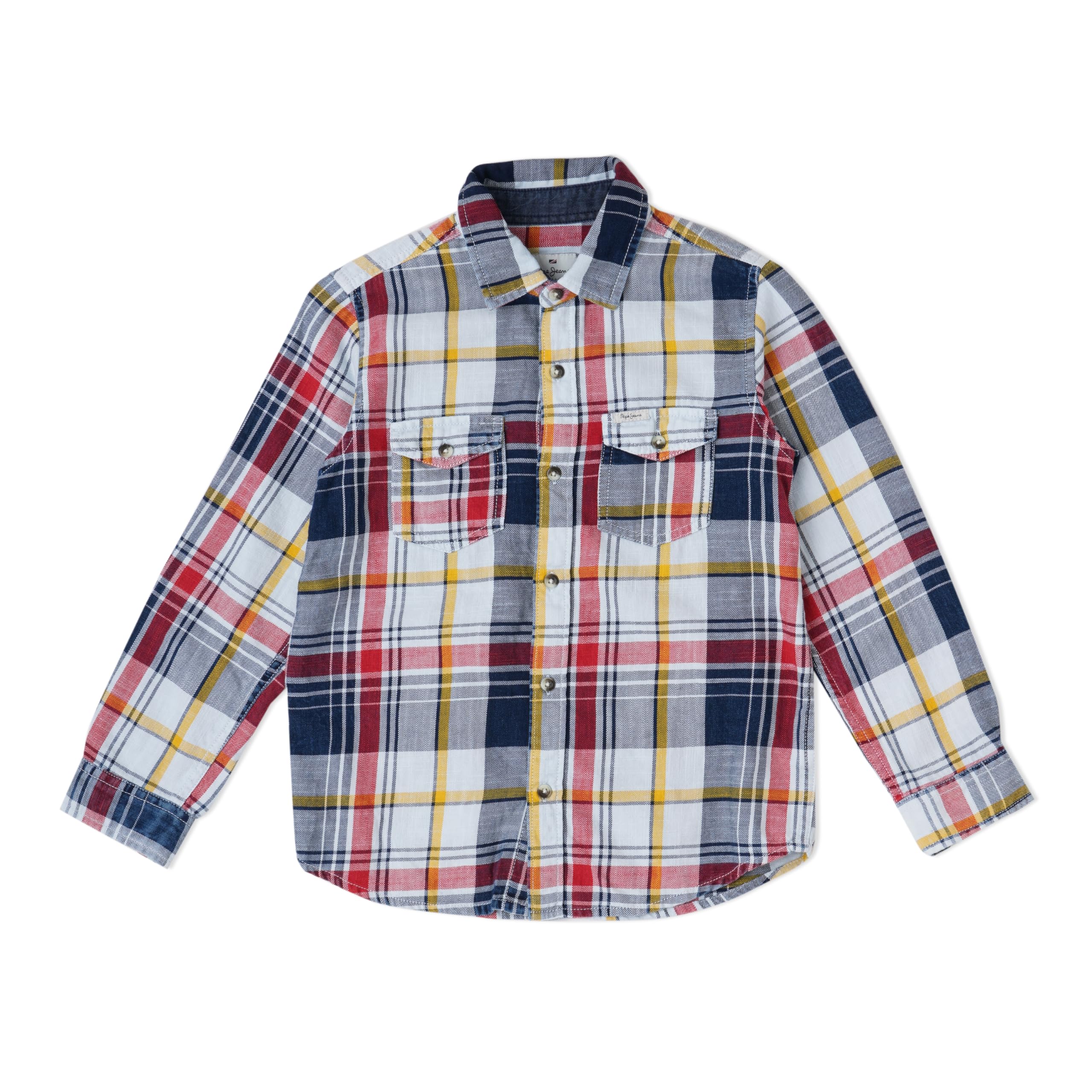 Pepe Jeans BoyS Cotton Regular Fit Checked Shirts Red, 12-13 Years