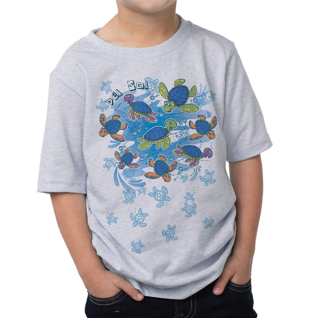 Kids Crew Tee - Turtle Time - Ash by DelSol for Kids - 1 Pc T-Shirt (4T)