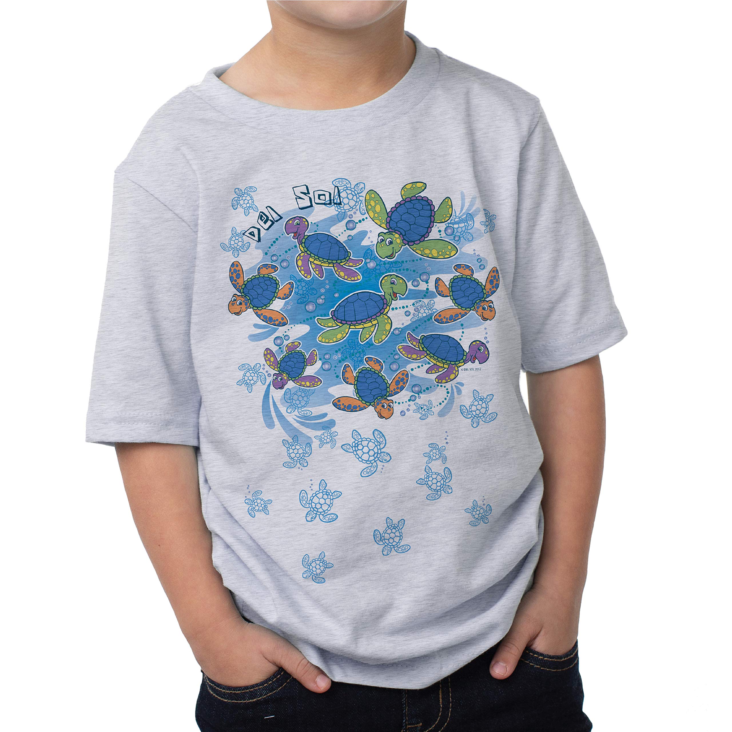 Kids Crew Tee - Turtle Time - Ash by DelSol for Kids - 1 Pc T-Shirt (4T)