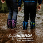 BOGS York Boys and Girls Waterproof Insulated Rubber and Neoprene Winter Rain Boot, Solid Black, 6 US Unisex Big Kid