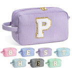 YOOLIFE Initial Makeup Bag - Personalized Monogram Cute Makeup Bags, Girls Makeup Toiletry Bag Pouch, Make Up Case for Women Her