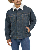 Wrangler Men's Big Cowboy Cut Western Lined Jacket, Sherpa/Denim/Blue, X-Large Tall
