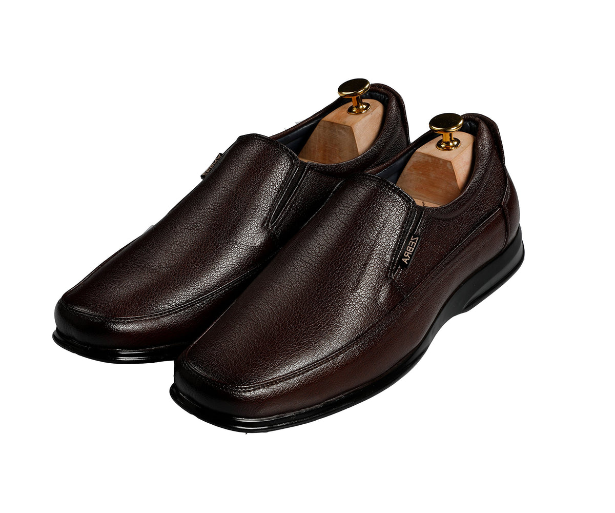 Zebra Mens Formal 100% Leather Shoes ZF1326 Brown 7