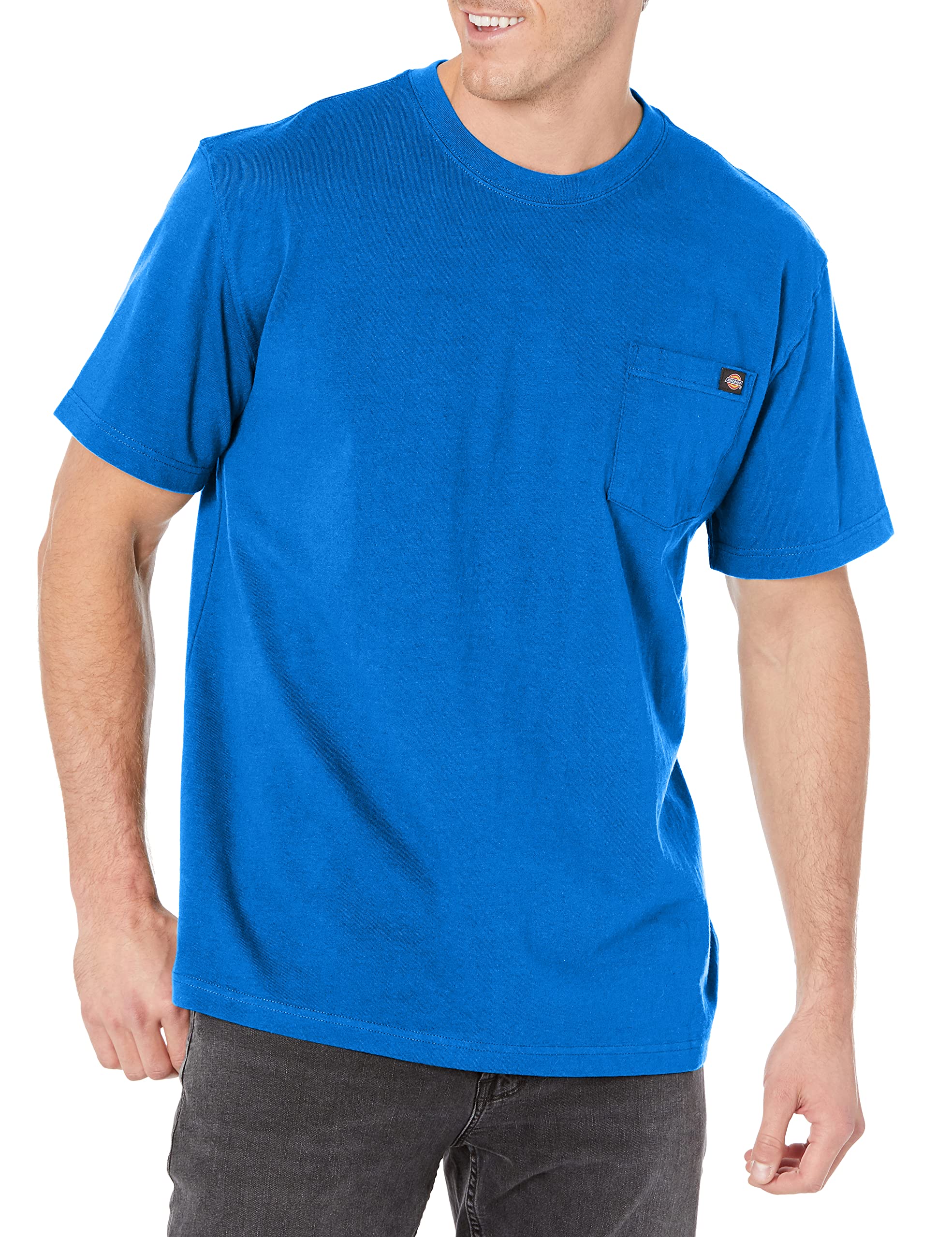 Dickies mens Heavyweight Crew Neck Short Sleeve Tee Henley Shirt, Royal Blue, Medium US
