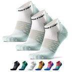 Thirty48 Performance Compression Low Cut Running Socks for Men and Women | More Compression Where Needed ([3 Pair] LightGray/Whi