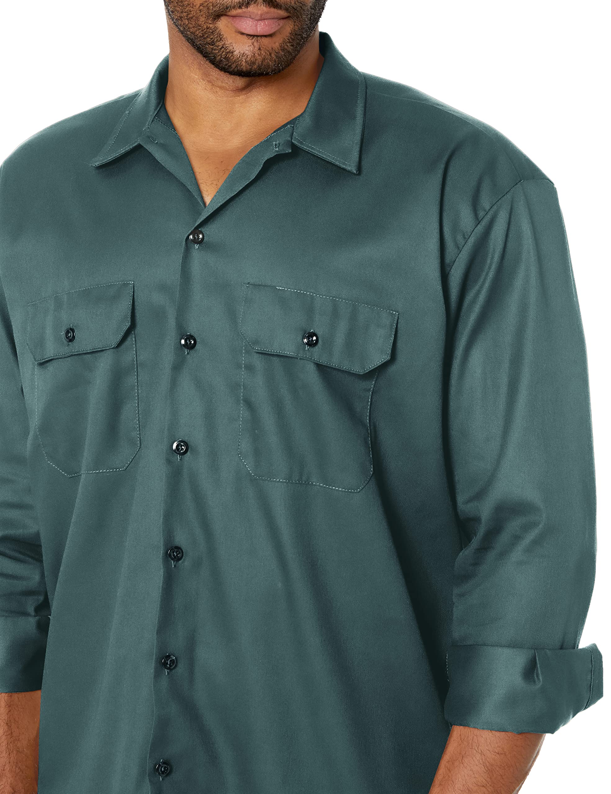 Dickies Mens Long Sleeve Work Shirt, Lincoln green, Small