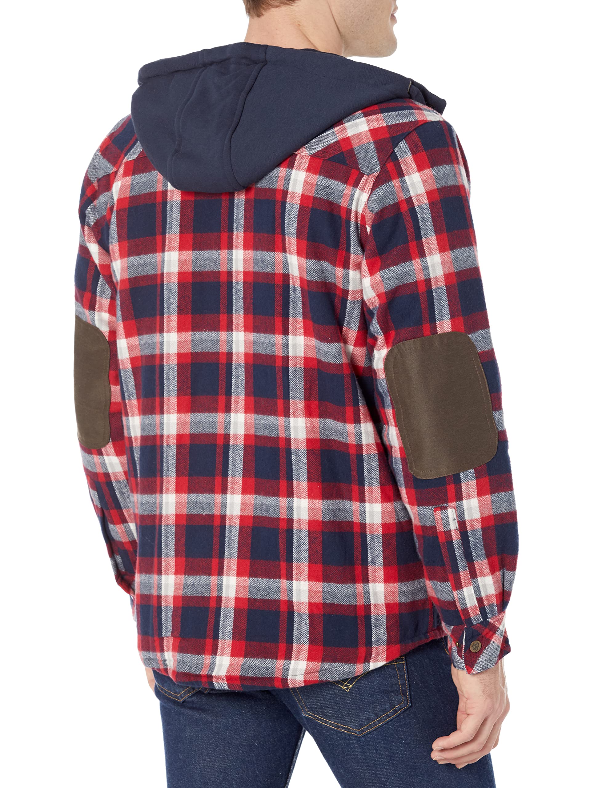 Legendary Whitetails Men's Big & Tall Camp Berber Lined Hooded Flannel Shirt Jacket, Night Racer Plaid, XX-Large Tall