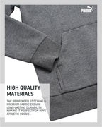 PUMA Boys' Athletic Hoodie - Fleece Pullover Hoodie Sweatshirt with Kangaroo Pockets - Fashion Hoodies for Boys (Sizes: 8-20), S