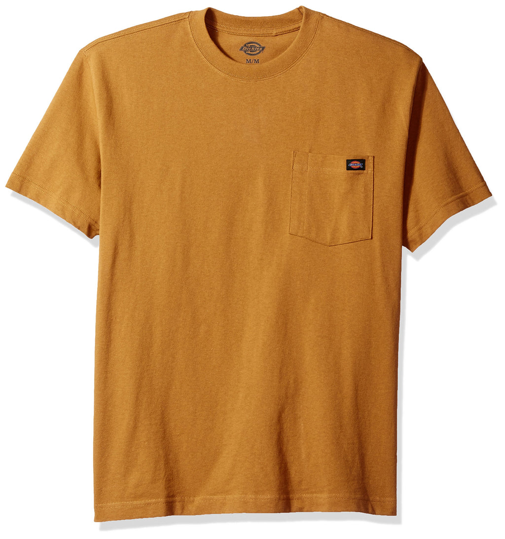 Dickies mens Heavyweight Crew Neck Short Sleeve Tee Henley Shirt, Brown Duck, Large US