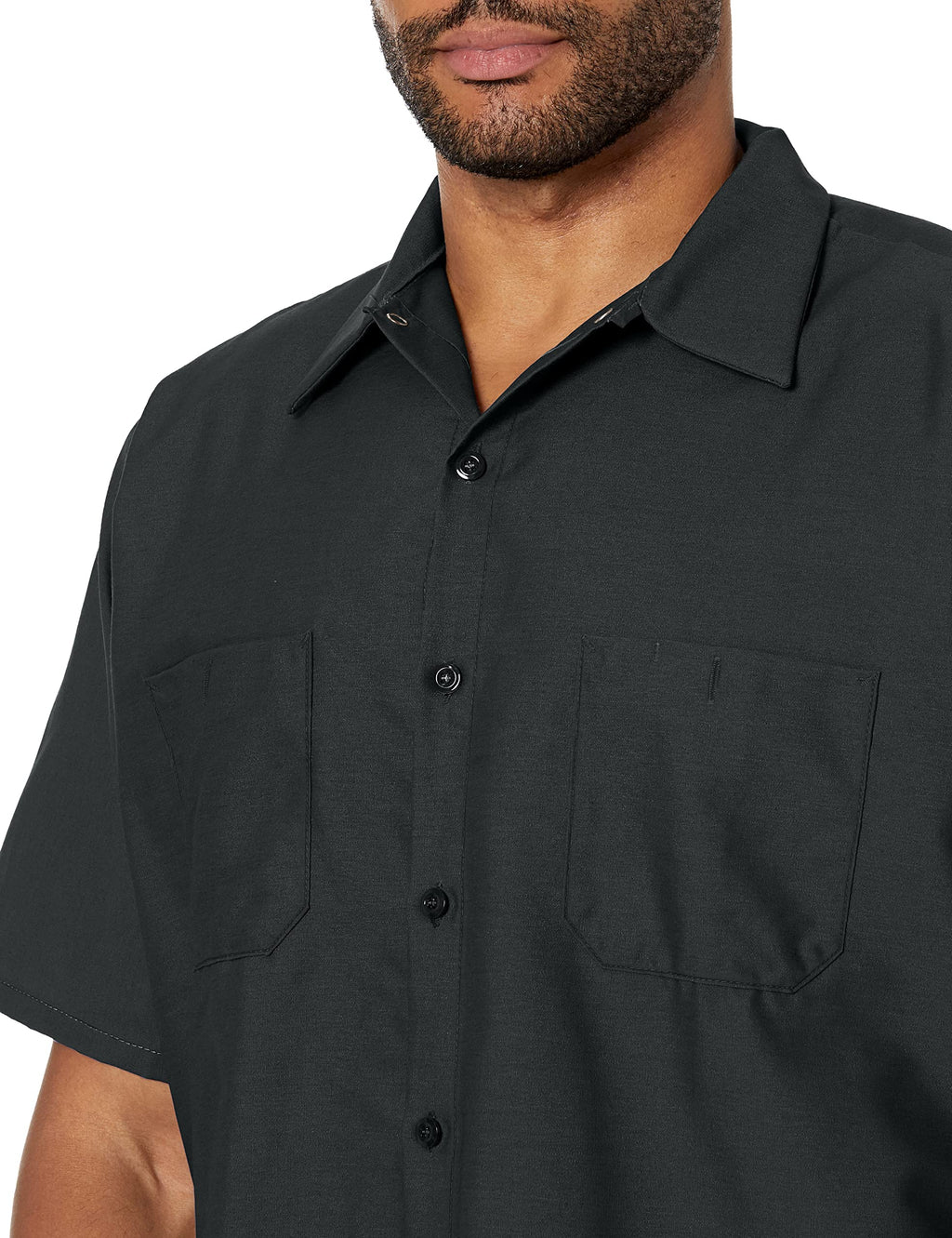 Red Kap Mens Standard Industrial Work Shirt, Regular Fit, Short Sleeve, charcoal, 4X-Large