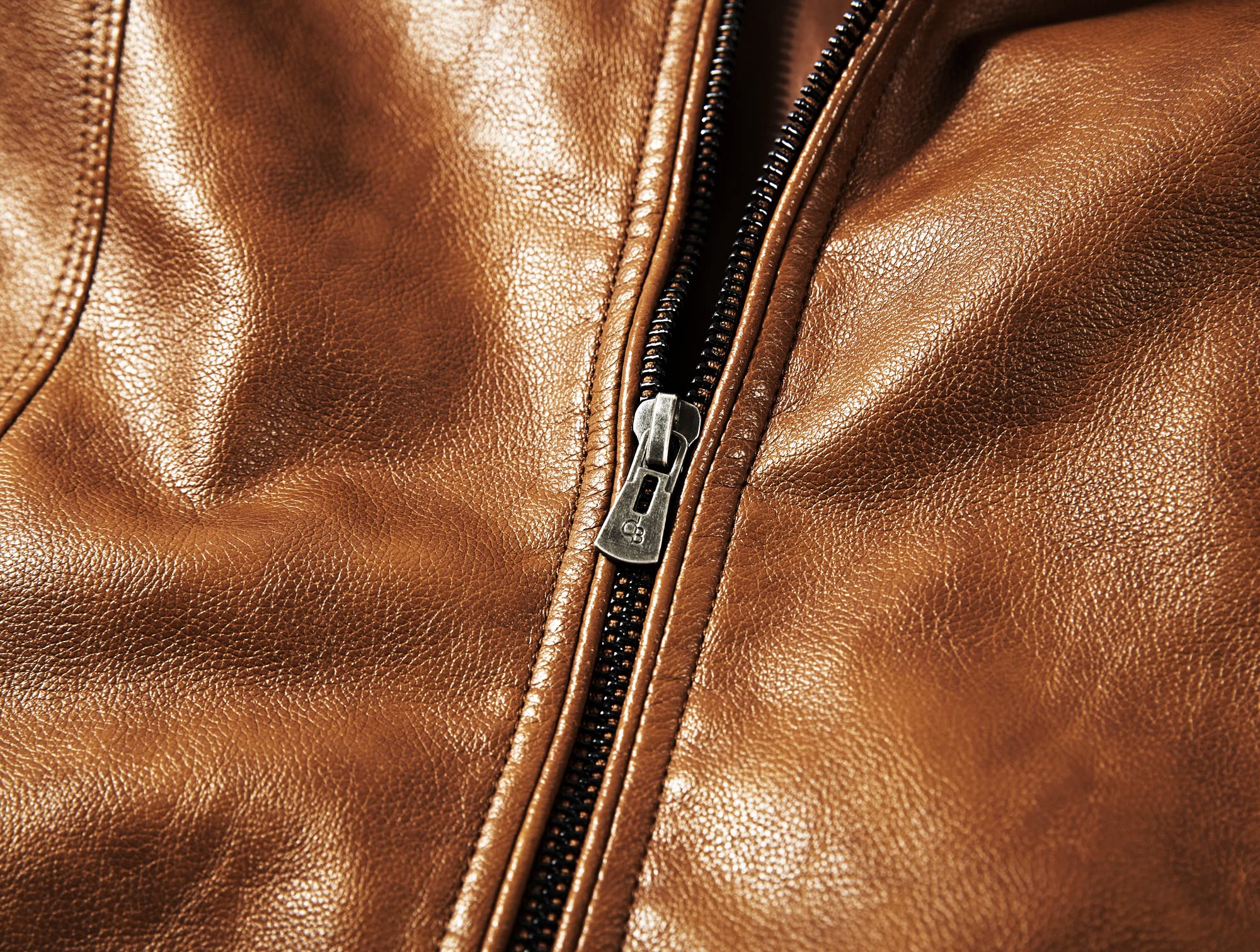 WULFUL Men's Stand Collar Leather Jacket Motorcycle Lightweight Faux Leather Outwear