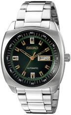 SEIKO Recraft Automatic Watch - Green Dial, Stainless Steel, Day/Date Calendar, 50m Water Resistant, 41hr Power Reserve