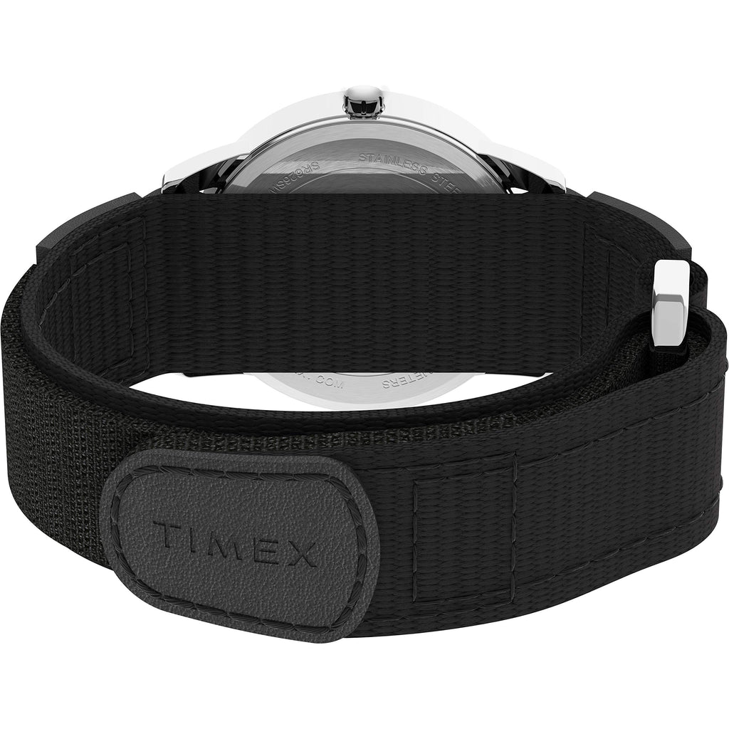 Timex Men's Easy Reader 35mm Watch - Silver-Tone Case White Dial with Black FastWrap Strap