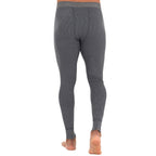 Fruit of the Loom Men's Recycled Premium Waffle Thermal Underwear Long Johns Bottom (1, 2, 3, and 4 Packs), Black/Greystone Heat