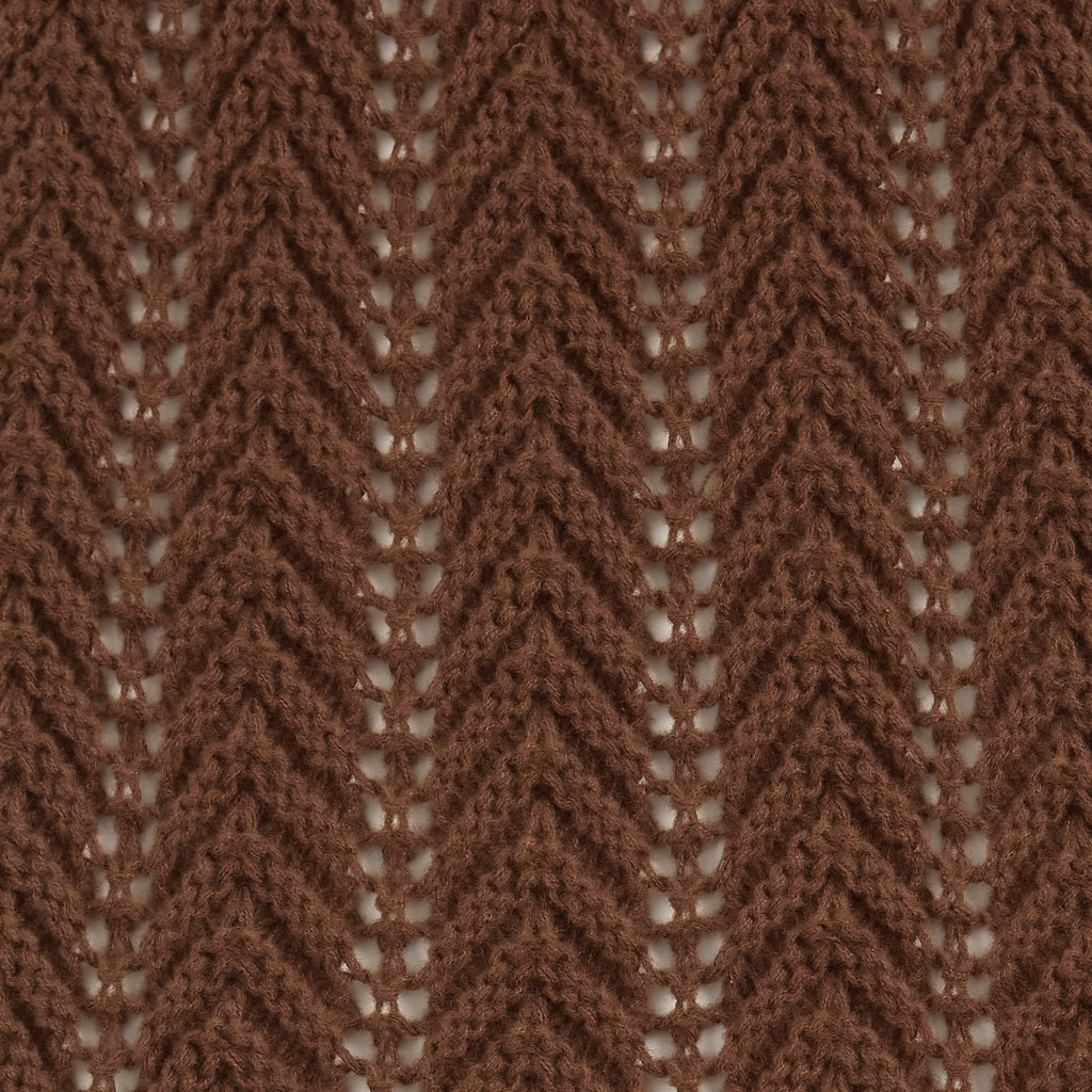CHEVRON KNIT SCARF - BROWN