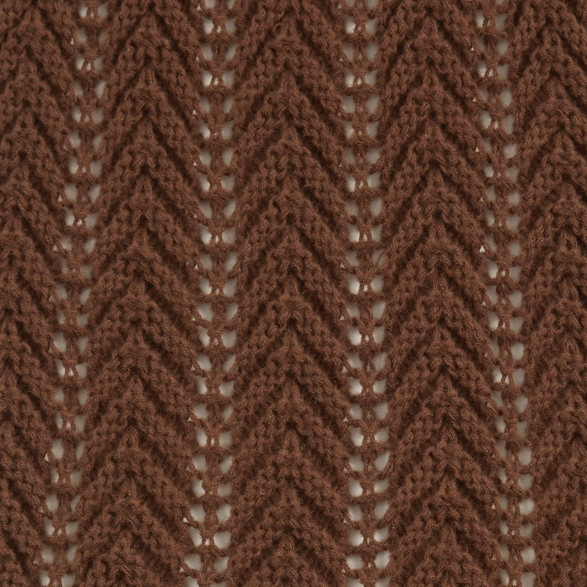 CHEVRON KNIT SCARF - BROWN