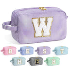 YOOLIFE Travel Makeup Bag - Personalized Monogram Initial Makeup Bags Cosmetic Toiletry Bag Pouch for Women, Mom, Her Best Frien