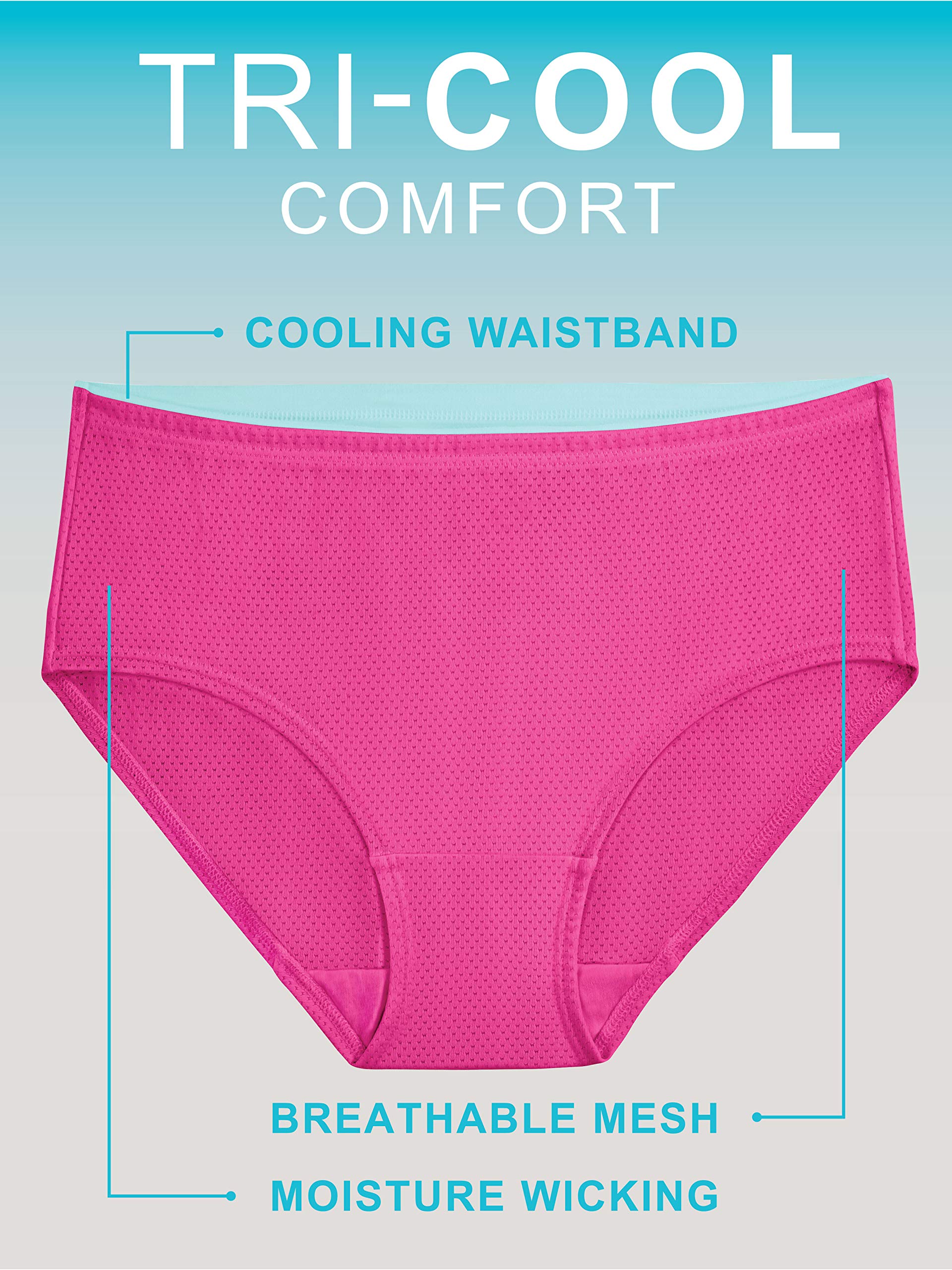 Fruit Of The Loom Womens Breathable Underwear, Moisture Wicking Keeps You Cool & Comfortable, Available In Plus Size Briefs, Mic