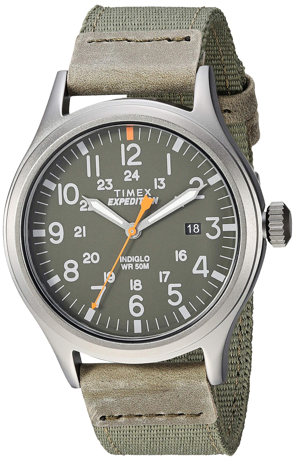Timex Men's Expedition Scout 40mm Watch - Gray Case Green Dial with Green Fabric Strap