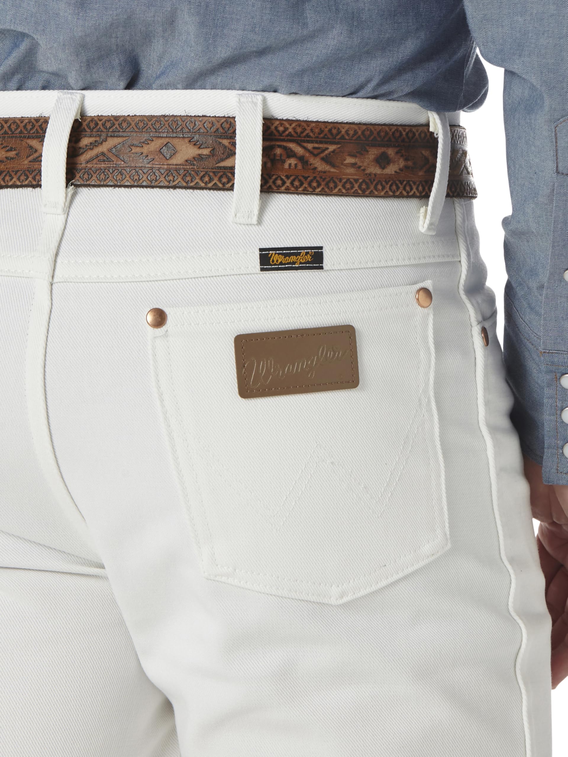 Wrangler mens 0936 Cowboy Cut Slim Fit jeans, White, 27W x 32L US