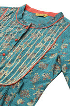 Aurelia Green Foil Sequin Regular Kurta For Women
