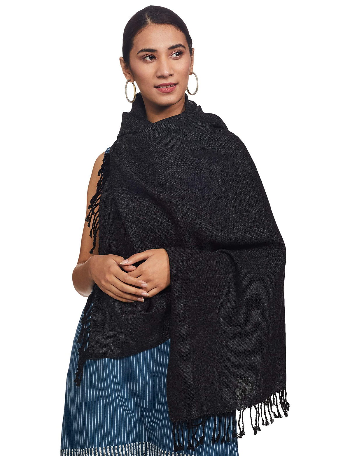 Aurelia Womens Shawl (18AUA80012-300543_Black_FS)