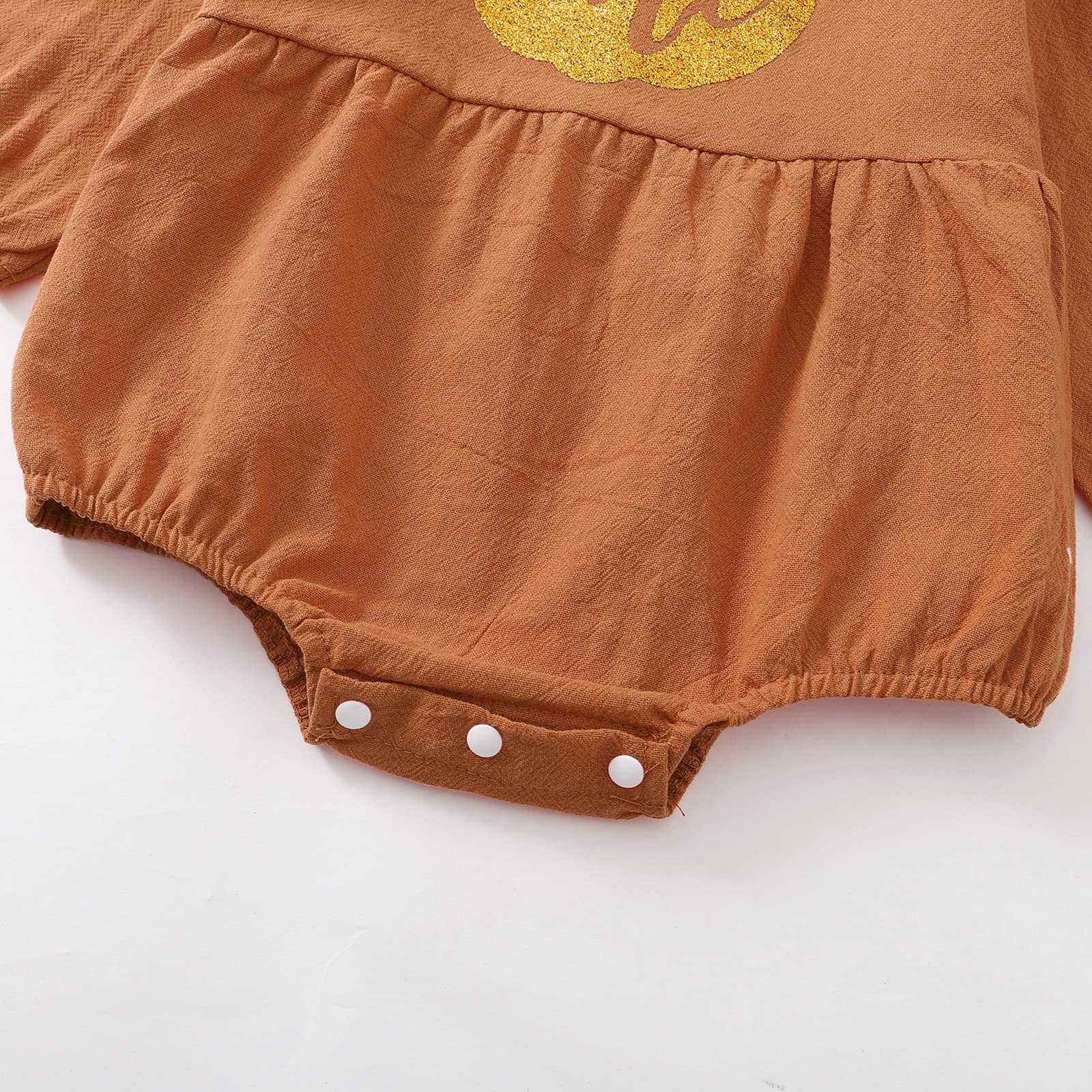 Shalofer Baby Girl Thanksgiving Outfit Pumpkin Thanksgiving Clothes 1st Birthday Bodysuit(Orange Pumpkin)