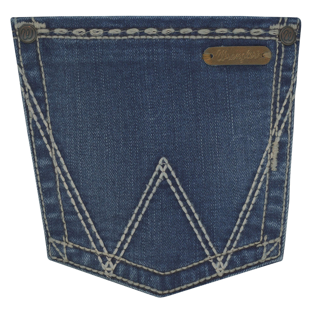 Wrangler Women's Retro Mae Mid Rise Stretch Boot Cut Jean, Wash Dark, 1W x 34L