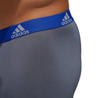 adidas Men's Performance Boxer Brief Underwear (3-Pack), Onix Grey/Black/Collegiate Royal Blue, Large