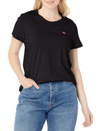 Levi's Women's Perfect Crewneck Tee Shirt, mineral black x, Large