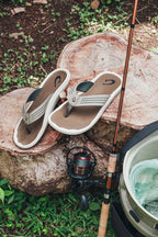 OLUKAI Ulele Men's Beach Sandals, Quick-Dry Flip-Flop Slides, Water Resistant Suede Lining & Wet Grip Soles, Soft Comfort Fit &