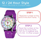 EasyRead Time Teacher Kids Watch - Back to School Gift - Girls & Boys Watches for Kids - Analog Teaching Watch - Tell The Time C