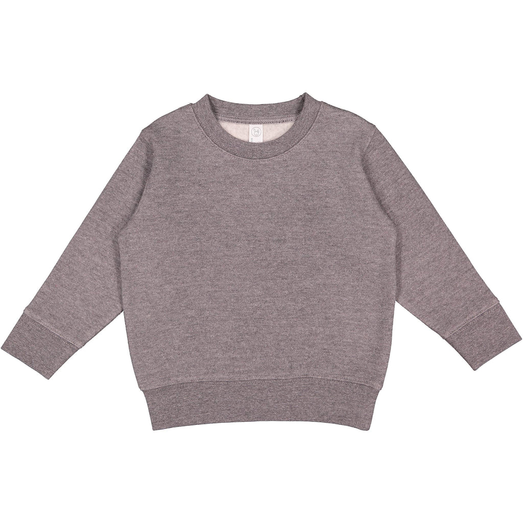 RABBIT SKINS Toddler Fleece Long Sleeve Pullover Sweatshirt, Granite Heather, 5/6